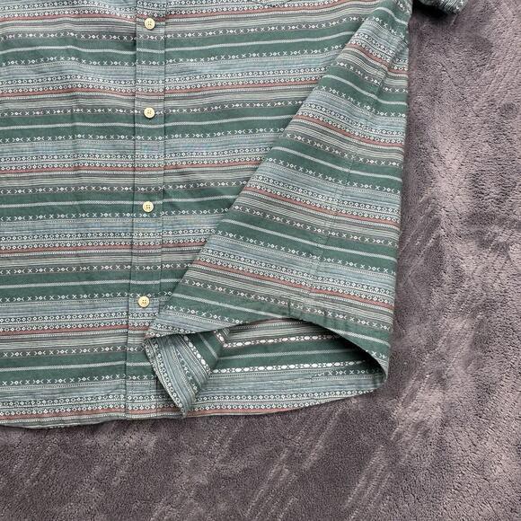 Mountain Khakis Shirt Men XL Green AOP Print Button‎ Up Short Sleeve Pocket - Picture 11 of 16